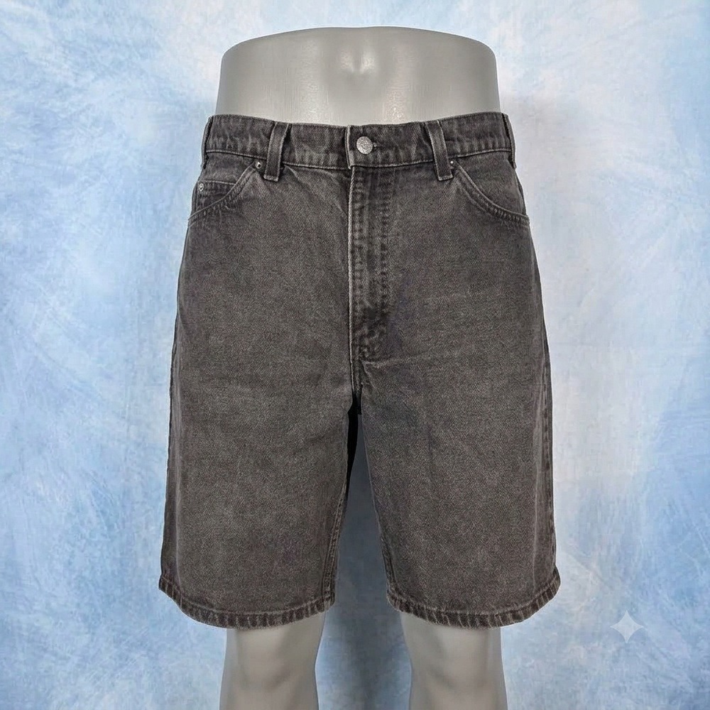 Vintage Levis 550 Orange Tab Relaxed Fit Black Denim Shorts Mens 36 Faded Wash